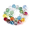 AB Color Plated Transparent Glass Round Beads Strands EGLA-T029-8mm-12T-01-2