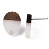 Resin & Walnut Wood Stud Earring Findings MAK-N032-006A-5
