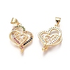 Golden Plated Brass Pendants ZIRC-L087-003G-2