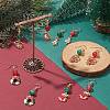 Christmas Theme Alloy Enamel Dangle Earrings with Resin Beaded EJEW-JE05309-4