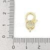 Brass Micro Pave Cubic Zirconia Lobster Claw Clasps KK-M311-27G-3