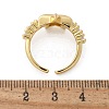 Brass Micro Pave Clear Cubic Zirconia Cuff Finger Rings RJEW-C120-11G-5