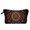 Mandala Flower Print Linen Cosmetic Zipper Pouches PW-WGC854E-03-1