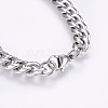 Tarnish Resistant 201 Stainless Steel Curb Chain Bracelets BJEW-E343-01A-3