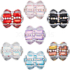 10Pcs Polymer Clay Pave Rhinestone Rectangle Beads with Resin Heart CLAY-SC0002-13-1