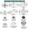   120Pcs 12 Styles Tibetan Style Alloy Connector Charms TIBE-PH0001-45-2