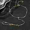 304 Stainless Steel Rhinestone Link Ring Bracelets for Women BJEW-Z140-05G-1