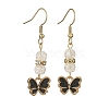 Alloy Enamel Dangle Earrings with Synthetic Crackle Quartz Beaded EJEW-JE05384-2