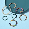 4Pairs 4 Style Cellulose Acetate(Resin) Half Hoop Earrings for Women EJEW-FS0001-02-4