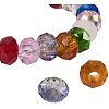 Mixed Color Faceted Rondelle Glass Beads Diameter 8mm Large Hole Beads for Jewelry Making GLAA-PH0002-02M-1