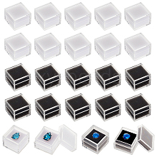 Olycraft 24Pcs 2 Colors Square Transparent Plastic Loose Diamond Box CON-OC0001-53