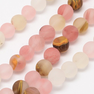 Tigerskin Glass Beads Strands X-G-D693-6mm-1