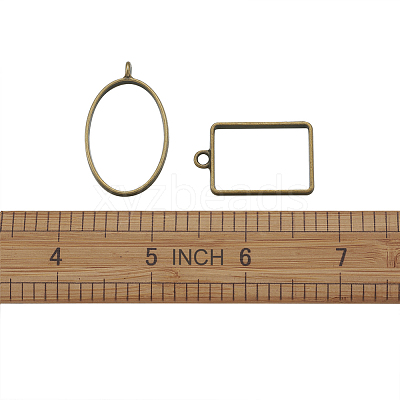 Alloy Open Back Bezel Big Pendants PALLOY-TA0001-26AB-1