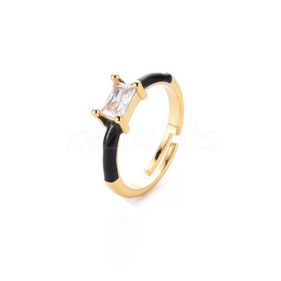 Brass Enamel Cuff Rings RJEW-T016-23B-NF-1