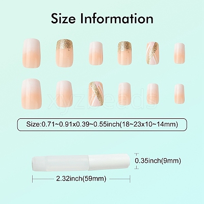 ABS Plastic Full Cover Press On False Nails DIY-CJC0006-15-1