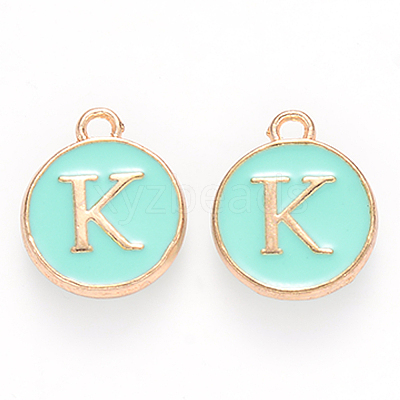 Golden Plated Alloy Enamel Charms X-ENAM-S118-05K-1