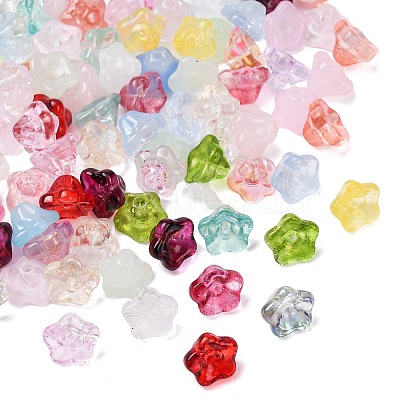 Baking Paint Transparent Glass Beads GLAA-T025-81C-1