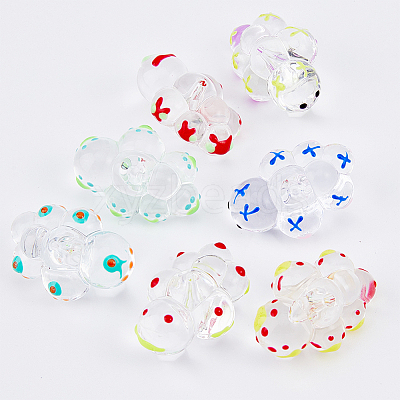 14Pcs 7 Color Transparent Acrylic Beads ACRC-DC0001-01-1