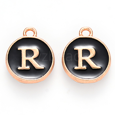 Golden Plated Alloy Charms LS-ENAM-S118-02R-1