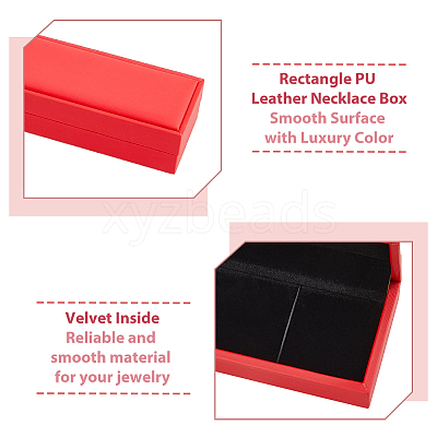 Rectangle PU Leather Necklace Storage Boxes with Velvet Inside CON-WH0094-31D-02-1