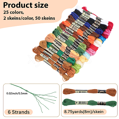 6-Ply Polyester Embroidery Floss OCOR-CY0002-54A-1