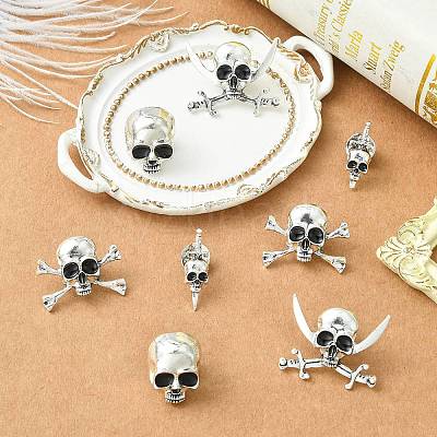 8Pcs 4 Styles Halloween Alloy Lapel Pin Backs for Backpack Clothes JEWB-CJ0003-46-1