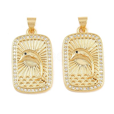 Brass Micro Pave Black Cubic Zirconia Pendants CU-CBAFB88-09G-1