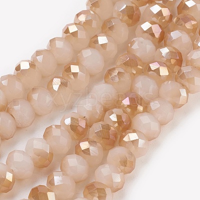 Electroplate Glass Beads Strands GLAA-K027-HR-C04-1