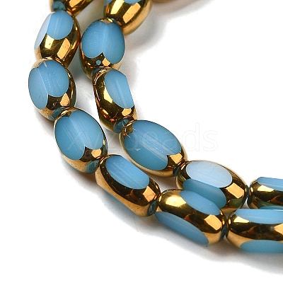 Electroplate Opaque Color Glass Beads Strands EGLA-Q127-A01-02D-1