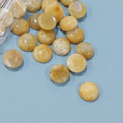 Natural Topaz Jade Cabochons X-G-P393-R35-12mm-1