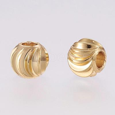 Brass Spacer Beads KK-G312-01G-5mm-G-1