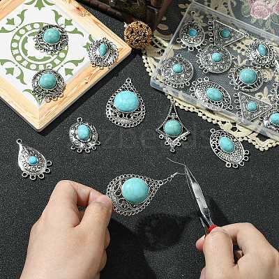 20Pcs 10 Styles Tibetan Style Alloy Chandelier Component Links FIND-CJ0002-36-1