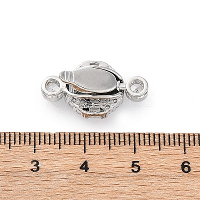 Brass Micro Pave Clear Cubic Zirconia Box Clasps KK-P291-28P-1