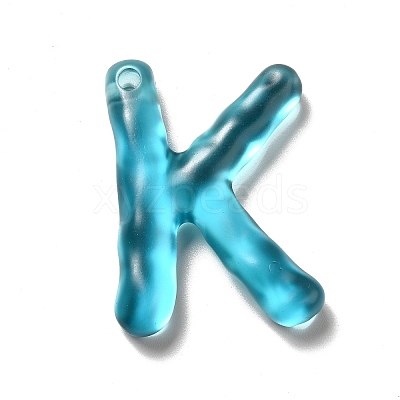 Transparent Resin Alphabet Pendants RESI-C028-02K-1
