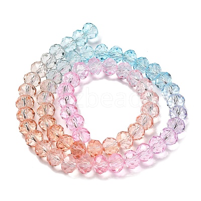 Transparent Painted Glass Beads Strands DGLA-A034-T6mm-A19-1