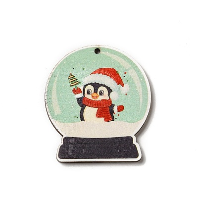 Single Face Printed Wood Pendants LS-WOOD-H102-02B-1