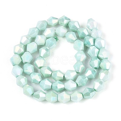 Anti-Tarnish Electroplate Glass Beads Strands GLAA-T025-8mm-13K-1