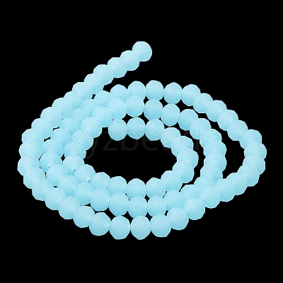 Imitation Jade Solid Color Glass Beads Strands EGLA-A034-J8mm-MD04-1