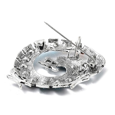 Dragon Rhinestone Brooch Pins JEWB-K018-09AS-02-1