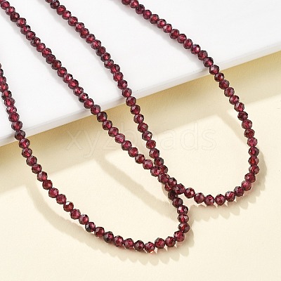 Natural Garnet Beaded Necklaces NJEW-K114-B-A04-1