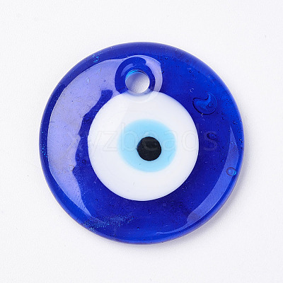 Handmade Lampwork Evil Eye Pendants X-LAMP-E106-02C-1