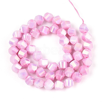 Anti-Tarnish Electroplate Glass Beads Strands GLAA-T025-8mm-14H-1