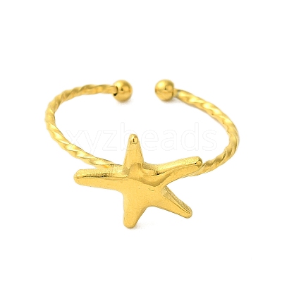 Ocean Beach Series 304 Stainless Steel Cuff Ring RJEW-Q820-02A-1