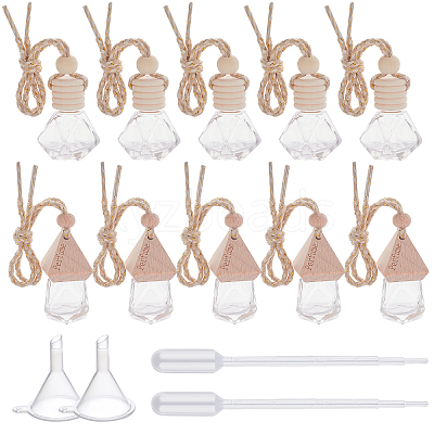 Polygon Empty Fragrance Oil Aromatic Perfume Oil Glass Pendant Decorations HJEW-PH0001-06-1