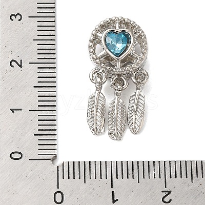 Rack Plating Alloy Rhinestone European Beads PALLOY-S189-39P-01-1