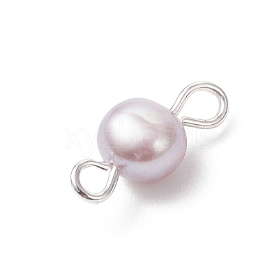 16Pcs 2 Colors Natural Cultured Freshwater Pearl Potato Connector Charms PALLOY-JF04663-1