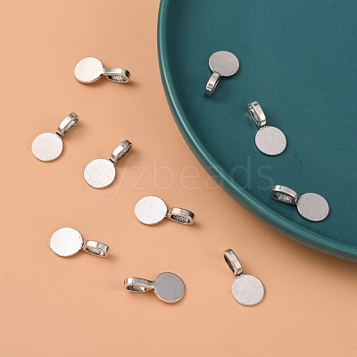 Tibetan Style Alloy Glue On Flat Pad Pendant Bails X-TIBEP-1124-AS-FF-1
