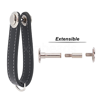 2 Sets 2 Colors PU Leather Keychain KEYC-GF0001-06B-1