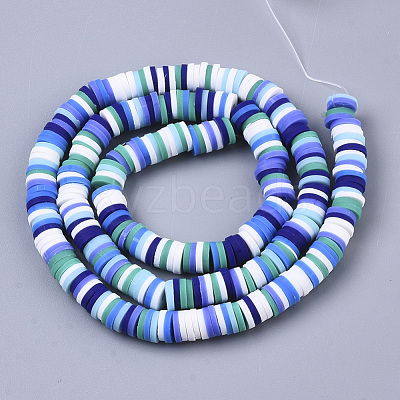 Handmade Polymer Clay Beads Strands CLAY-R089-6mm-088-1