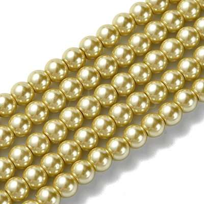 Eco-Friendly Dyed Glass Pearl Beads Strands HY-A008-6mm-RB110-1
